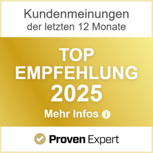 Proven Expert Siegel Top Empfehlung